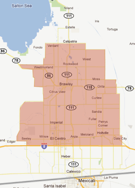 service area map for imperial valley